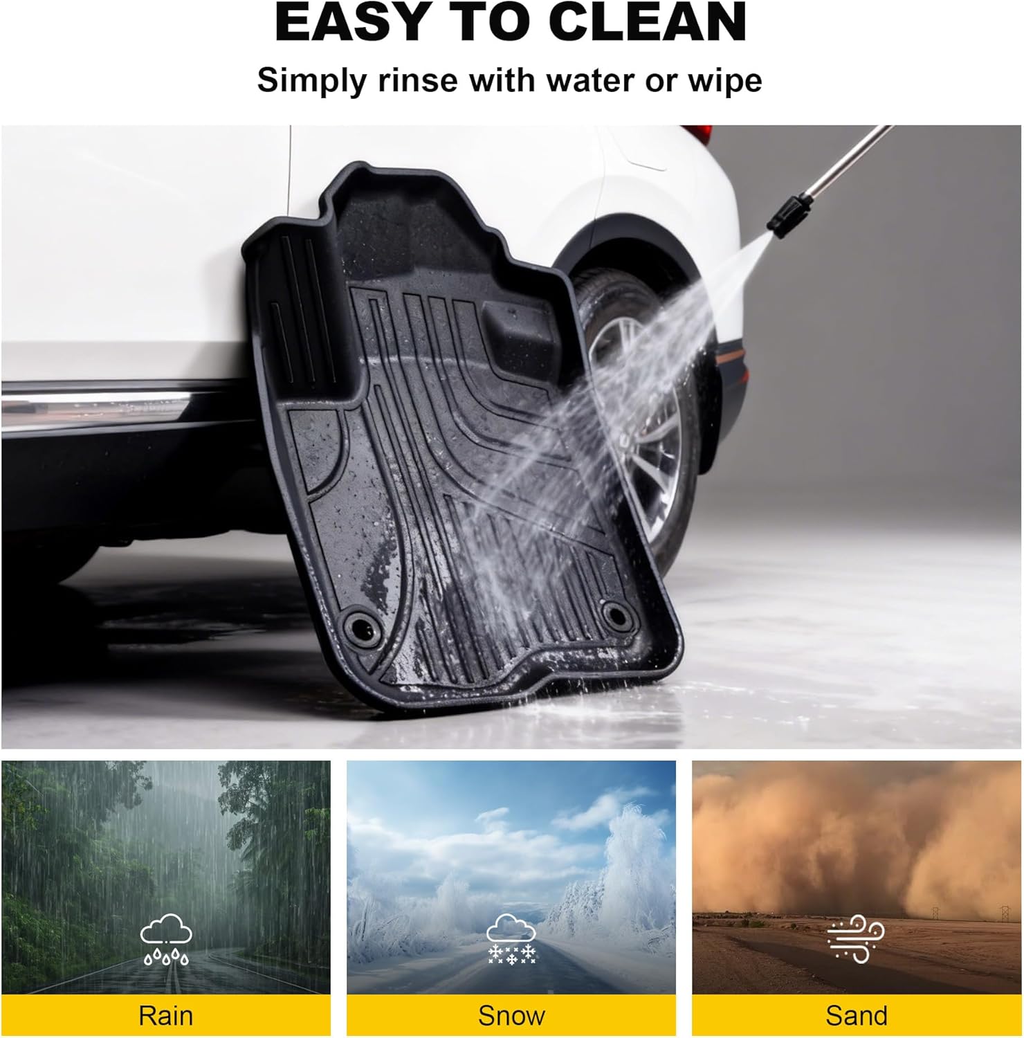 Floor Mats & Cargo Liner Fit for Honda CRV 2023-2025 2026 All Models (Include Hybrid) - Custom Fit All Weather Floor Liners & Trunk Mat (Upper Deck) 2025 CR-V Accessories Full Set Car Mats - Image 8