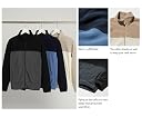 Alan Jones Clothing Men’s Fleece Full-Zip Jacket | Warm Puffy Polyester Jacket with Stand Collar & Piped Cuffs (Blue_L) gallery image