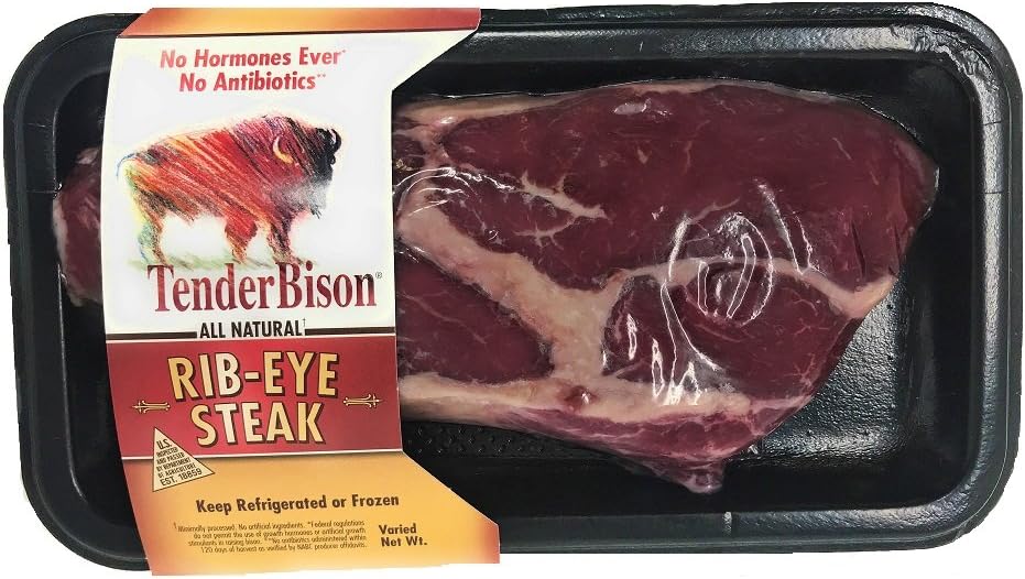 Bison ribeye steak - case of 6 (8-11 oz. each) USDA inspected - TenderBison