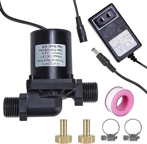 Bomba de circulación solar del calentador de agua de DC 12V con el adaptador de corriente de CC, resistente a altas temperaturas, elevación 4M,