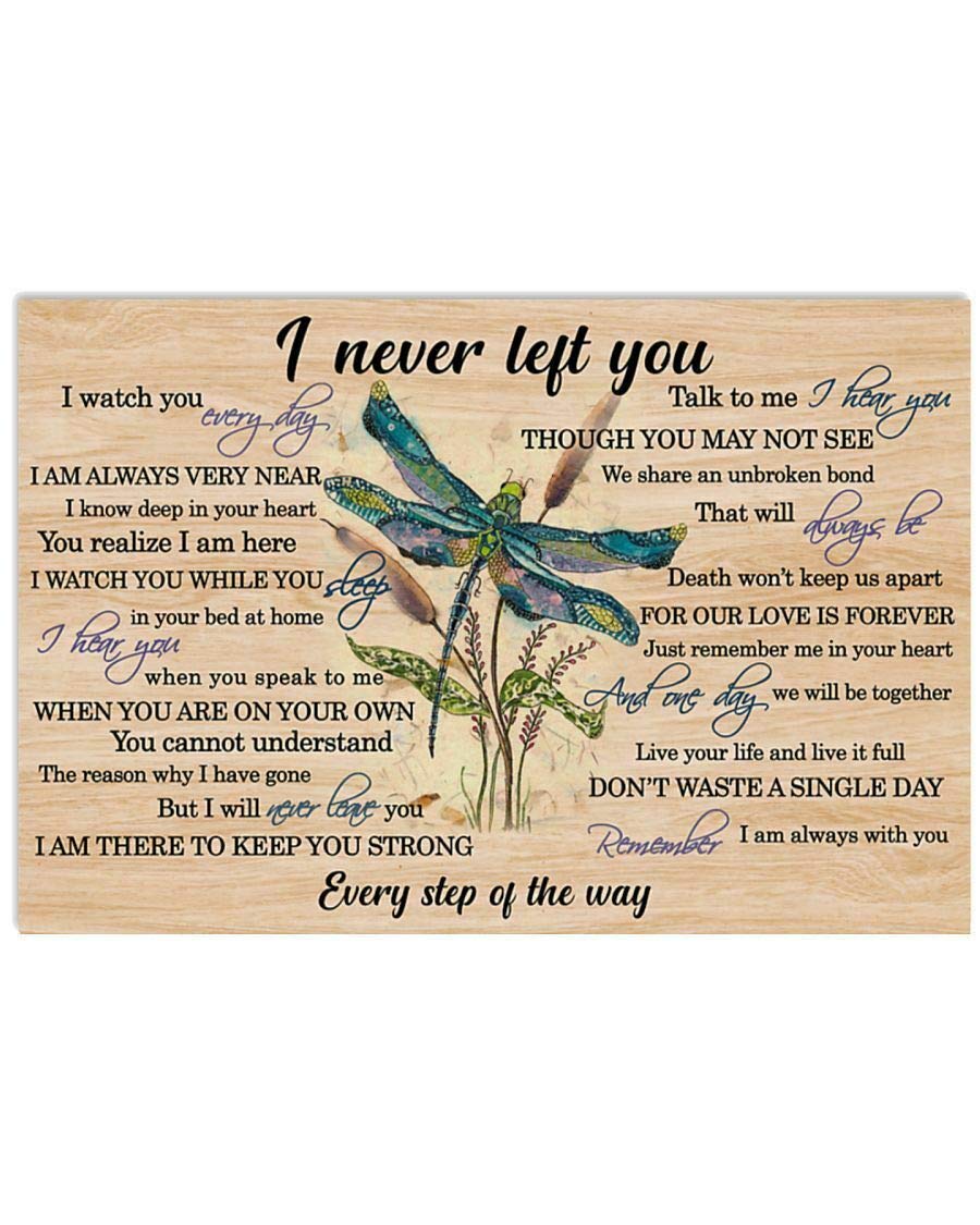 BCTS Dragonfly I Never Left You I Watch You Everyday Every Step Of Way Poster Wall Art Decor Metal Sign Poster 8x12 inches