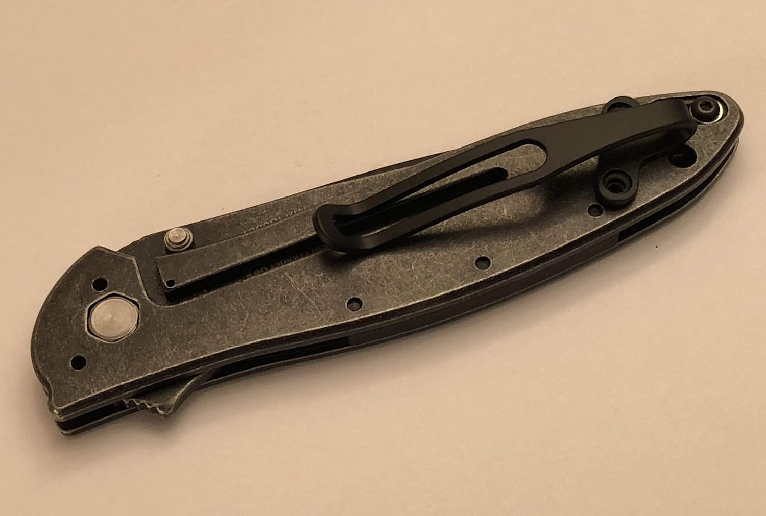 Matte Black Titanium Deep Carry Pocket Clip for Kershaw Leek 1660BLKW 1660CKT Tip Up Position