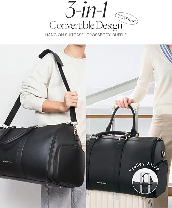 BEAUTYGOODIES Travel Garment Bag Carry On, Convertible Garment Bags for Travel Suits and Dresses Folding, Garment Duffle Bags for Travel Carry On, Garment Duffel Bags for Travel, Carry on Garment Bag