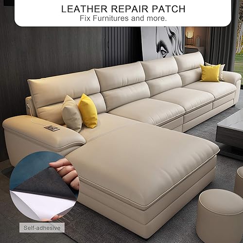 Miniatura 54 de Cinta de reparación de cuero, parche de reparación de cuero autoadhesivo para sofá, muebles, sofás, asientos de automóvil, kit avanzado de Café
