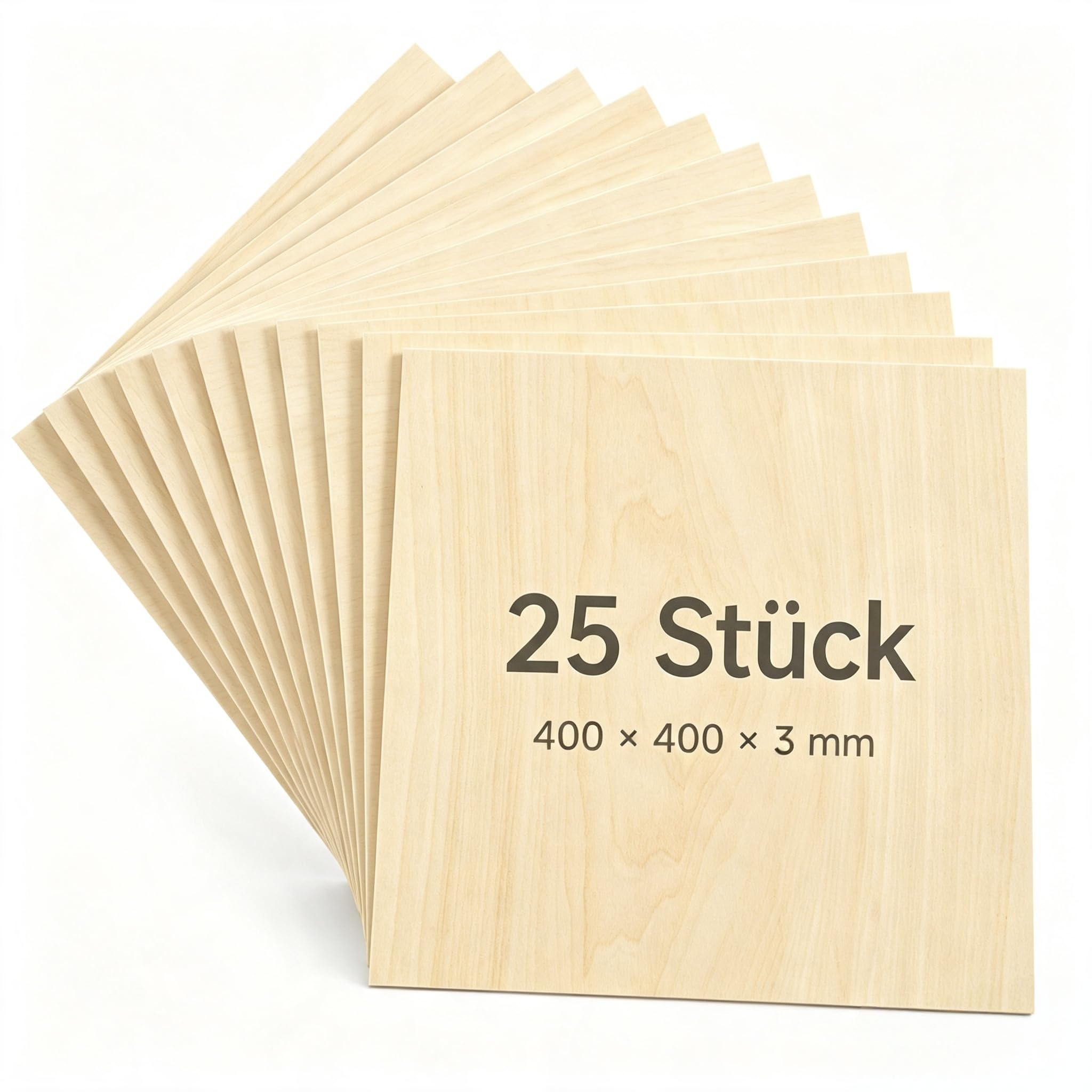 25 hojas de madera contrachapada de tilo de 3 mm de 1/8 x 15.7 x 15.7 pulgadas, tablero de madera contrachapada de balsa para manualidades, corte láser, grabado de madera, madera contrachapada