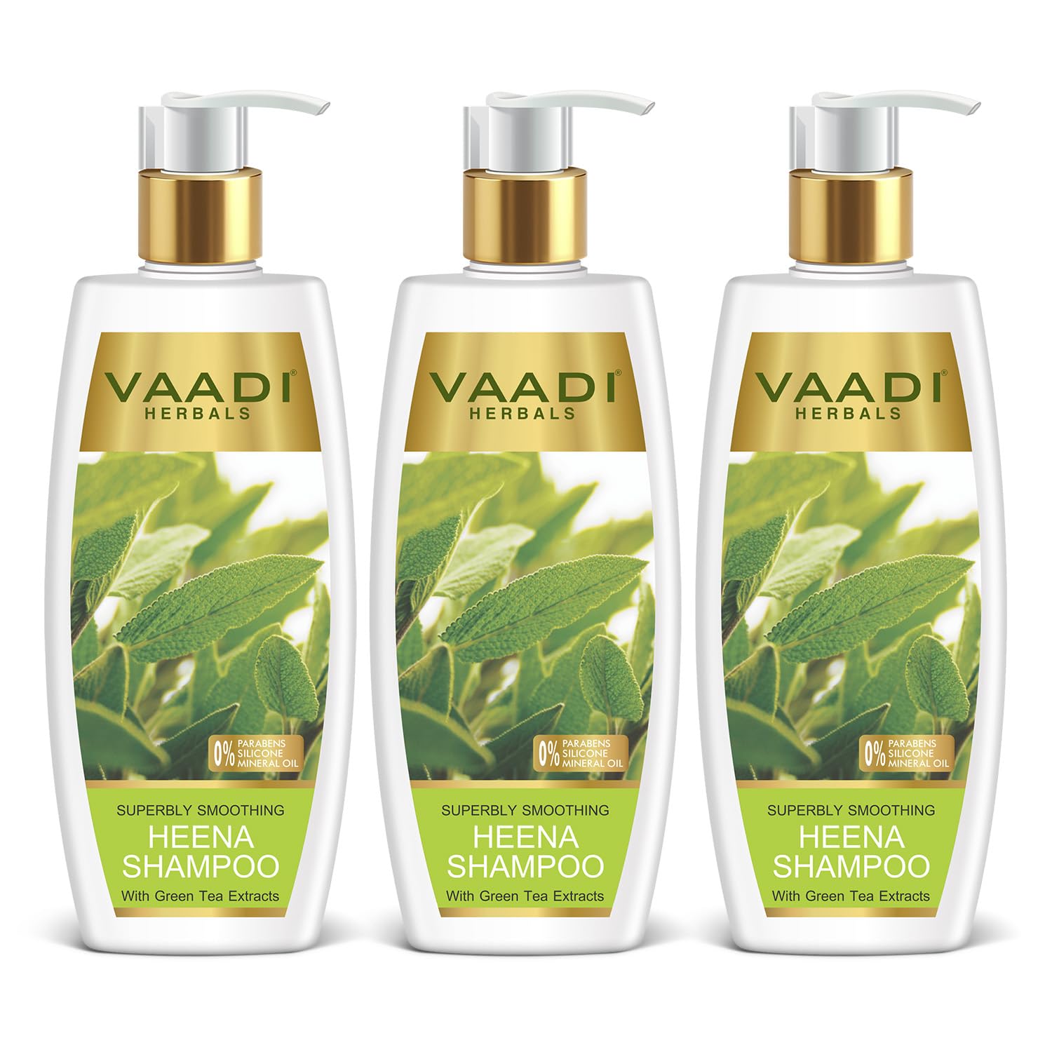 Vaadi Herbals Superbly Smoothing Heena Shampoo, 350ml (Pack of 3)