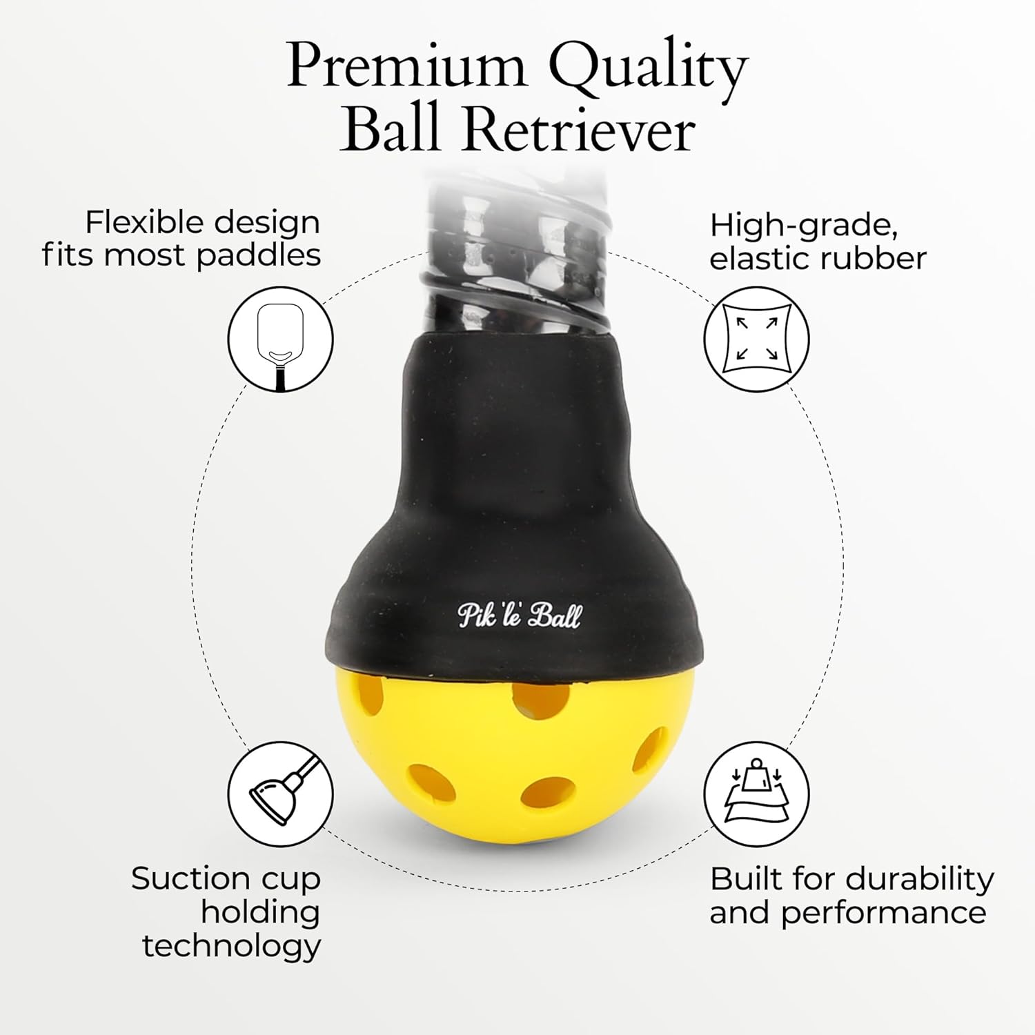 Pik'le'Ball Ball Retriever Fits All Pickleball Paddles – Lightweight & Flexible Design – Convenient Pickleball Retriever Without Bending, Great for Your Back & Hips – Ideal Gift for Men & Women - Image 3