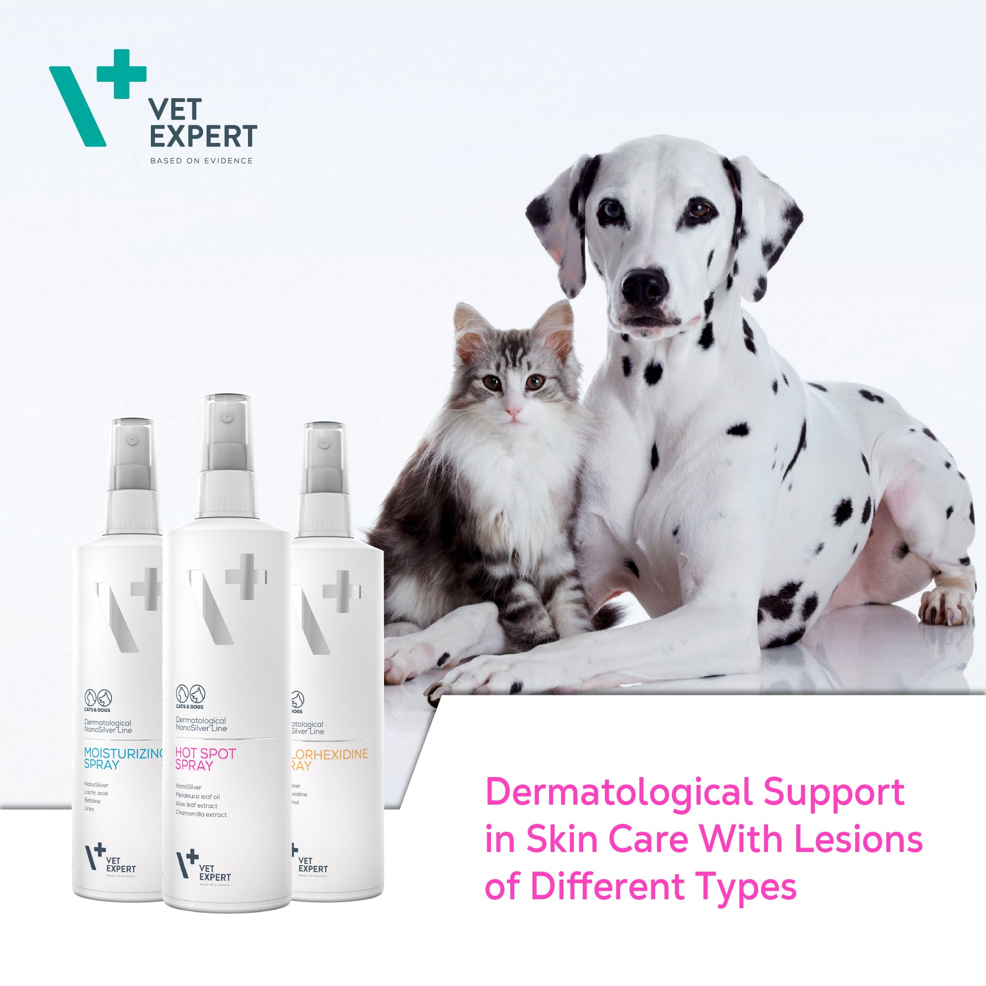 VET EXPERT HOT SPOT SPRAY - preparat na zmiany skórne na tle alergicznym, dla psów i kotów 100 ml