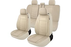 Premium Leather Car Seat Covers-Beige Split Bench Seat Covers