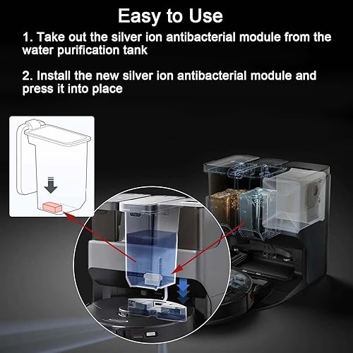 Miniatura 4 de DianSung Accesorios de módulo de iones plateados para Roborock Q Revo, S7maxv Ultra, S7 Pro Ultra, S8, S8 Pro Ultra, S8+, S8 Plus pieza de repuesto