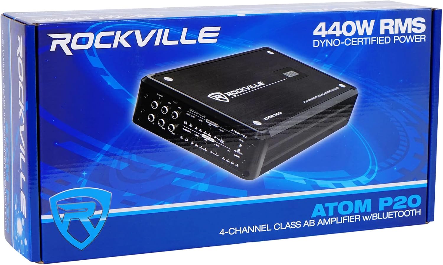 Rockville ATOM P20 Marine/ATV/Car Amplifier, 1600W, 4-Channel, Class-AB, Bluetooth, Dyno-Certified, Volt Meter, Perfect for Boats, ATVs, and Car Audio - Image 9