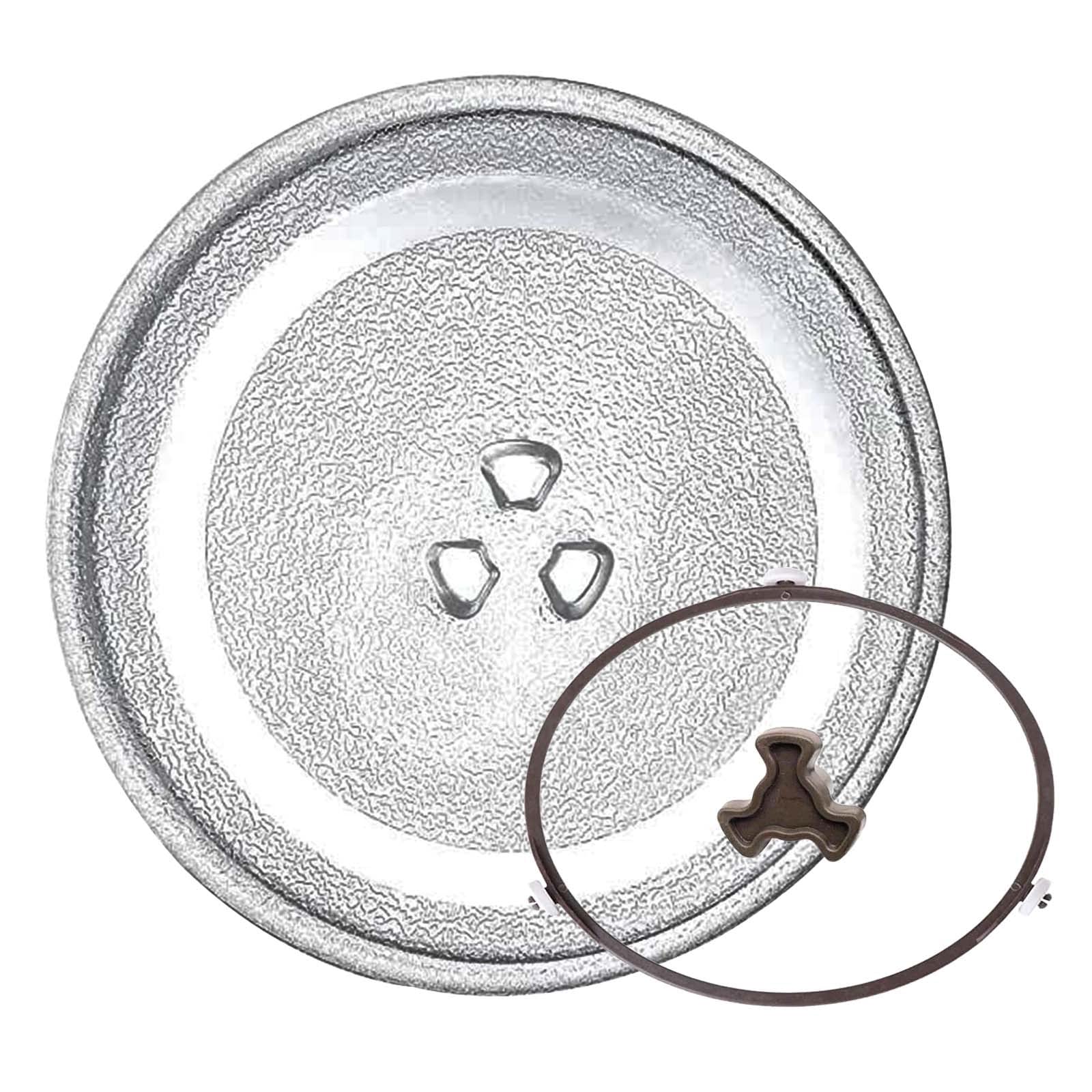 Uniwersalny szklany talerz gramofonowy do kuchenki mikrofalowej, 315 mm, 270 mm, 255 mm, okrągły gramofon do kuchenki mikrofalowej z obrotowym pierścieniem i podparciem, zamiennik do kuchenek
