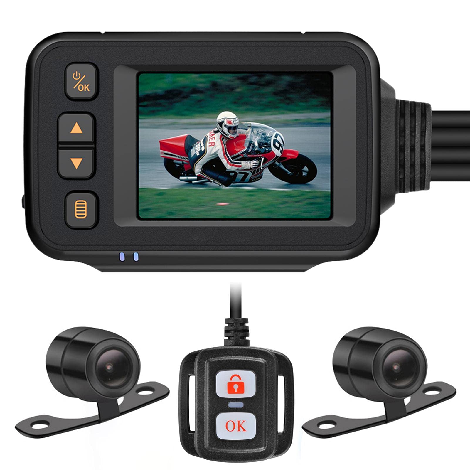 Amazon.co.jp: バイク用 ドライブレコーダー 2.0インチデュアルレンズ