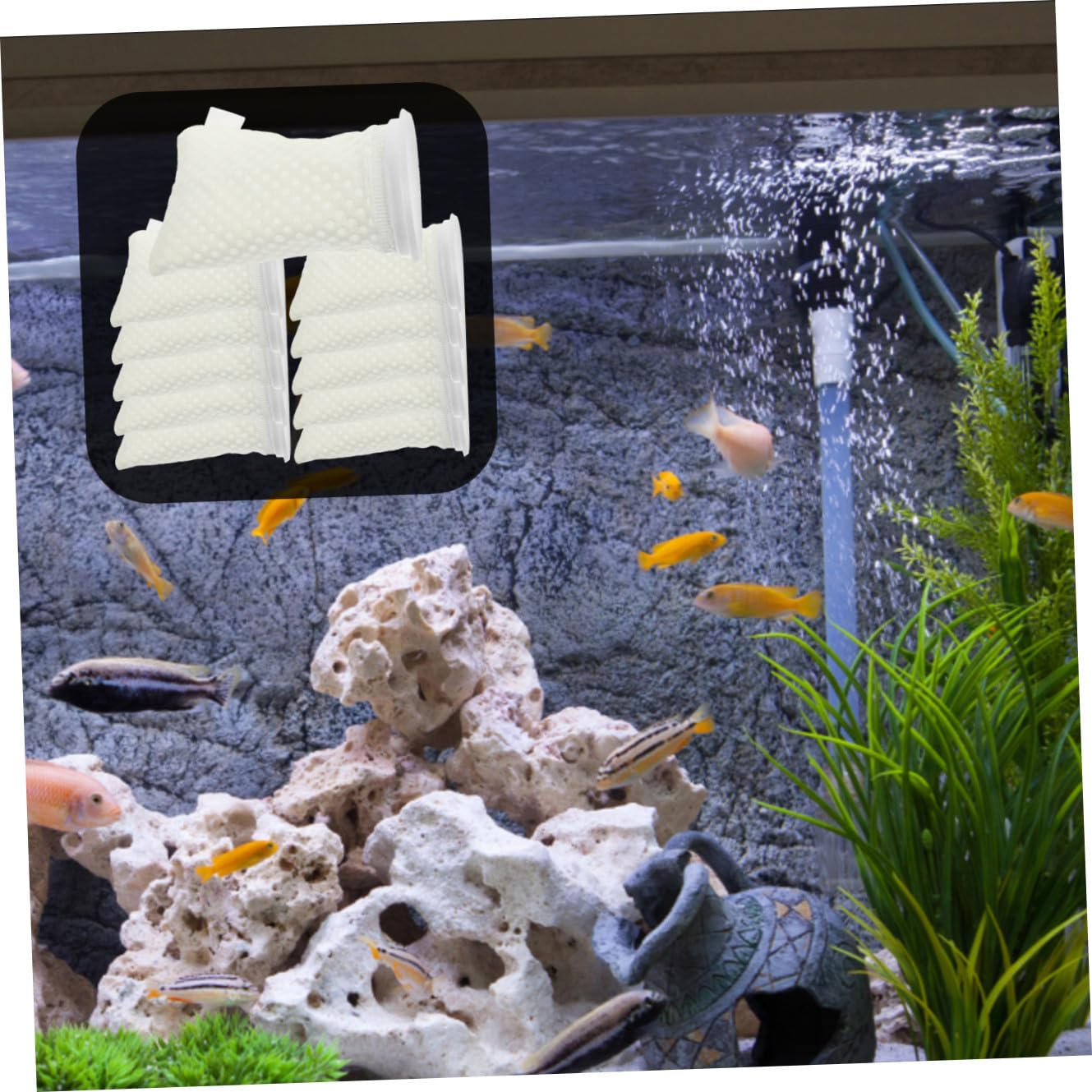 Toddmomy 11 Stück Wabenfilterbeutel für Aquarien aus Pp Beige