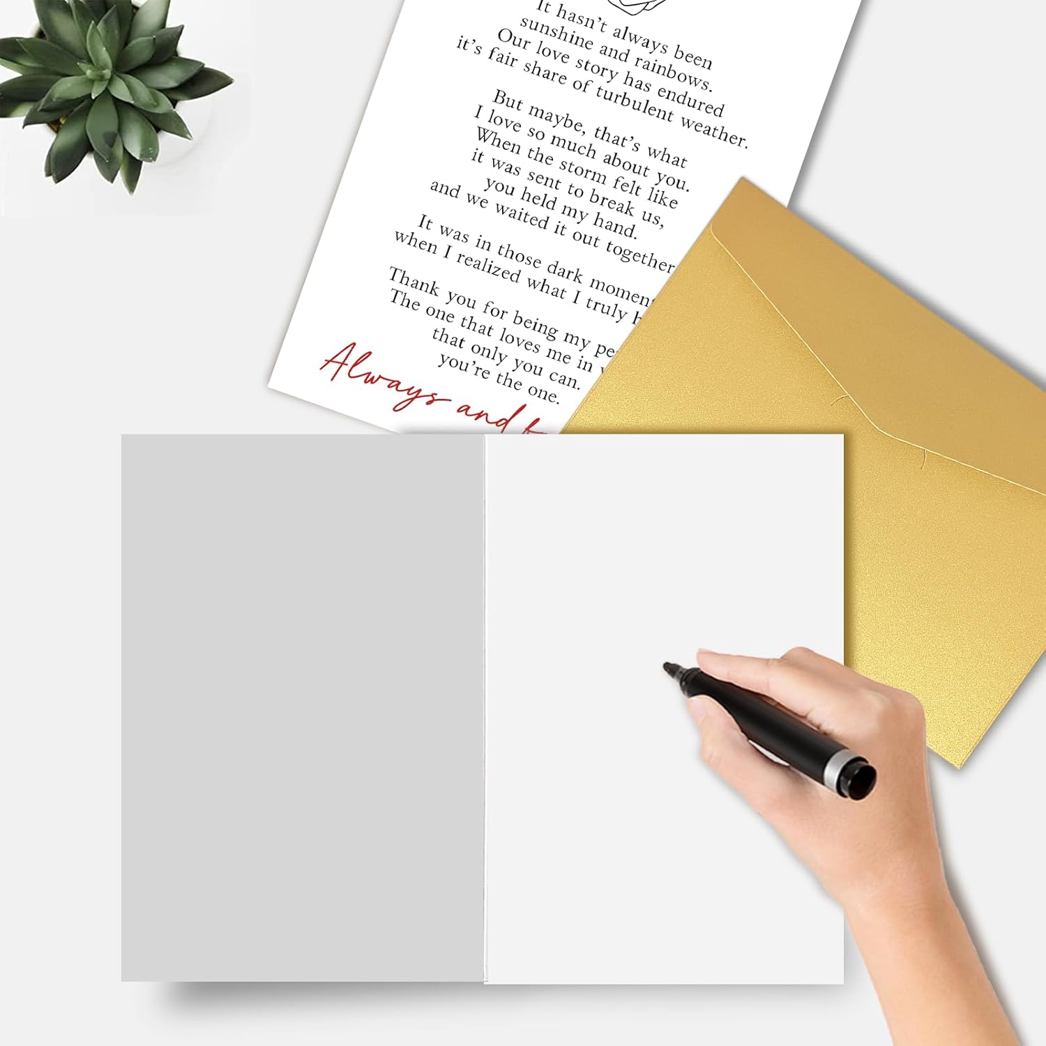 Goroar Romantic Valentines Day Card for Him Her, Heartfelt Poem Anniversary Card for Boyfriend Girlfriend, Sweet Birthday Card Gift for Partner - Image 3