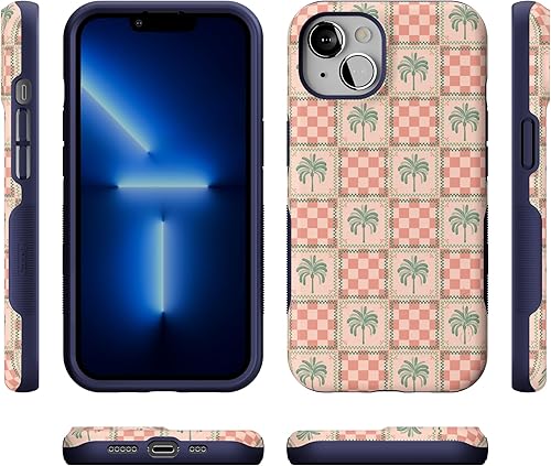 Vista 1275 de Casely Funda para iPhone 13 Compatible con MagSafe Color Splash de medianoche Funda retro abstracta Color de medianoche Splash Abstracto