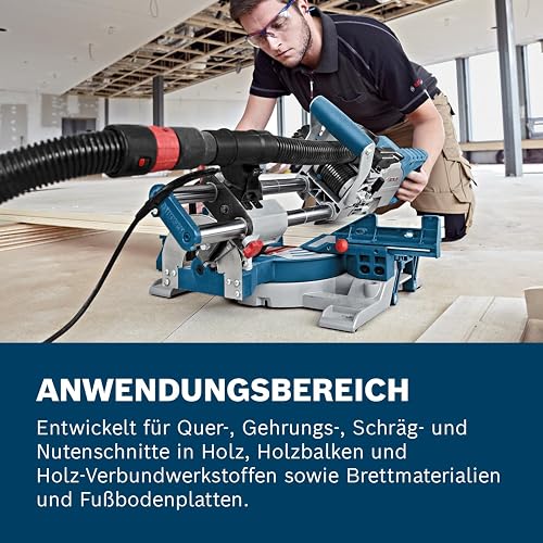 Bosch Professional GCM 8 SJL Sliding Mitre Saw (216 mm Blade, 70 mm Vertical, 312 mm Horizontal Cut Capacity, 2 Saw Blades, Dust Extraction System, Lightweight, Compact Design, Amazon Exclusive Set) - 5