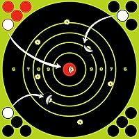 Vista 3 de Objetivo de disparo autoadhesivo de 8 pulgadas, paquete de 100 objetivos adhesivos reactivos a salpicaduras, parches de cobertura, retroalimentación