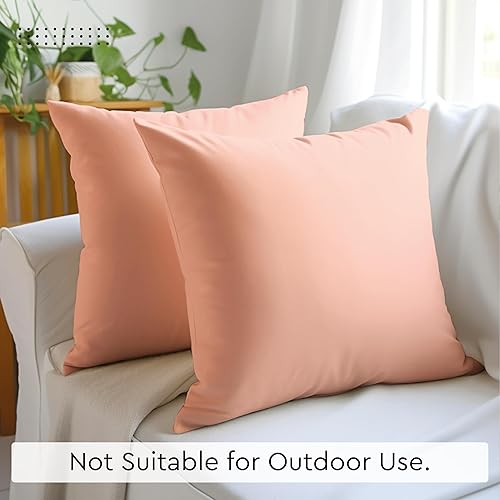 Vista 279 de Encasa Homes - Juego de 2 fundas de almohada, 18 x 18 pulgadas, lona de algodón teñidas, cuadradas, decorativas, para sofá, silla, cama y hogar, Azul