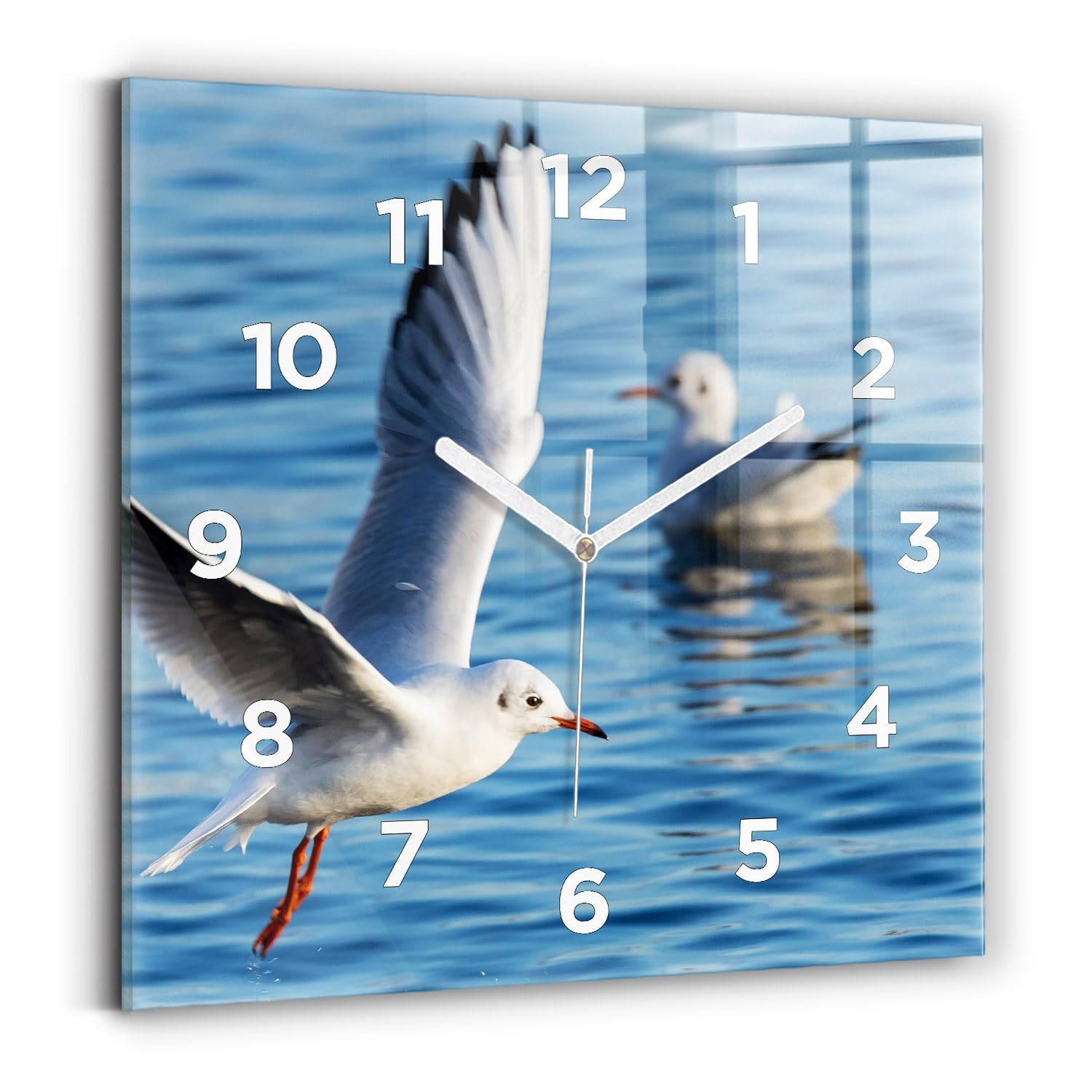 Horloge murale carrée Wallfluent 30x30 cm fin du tic-tac avec son moteur silencieux