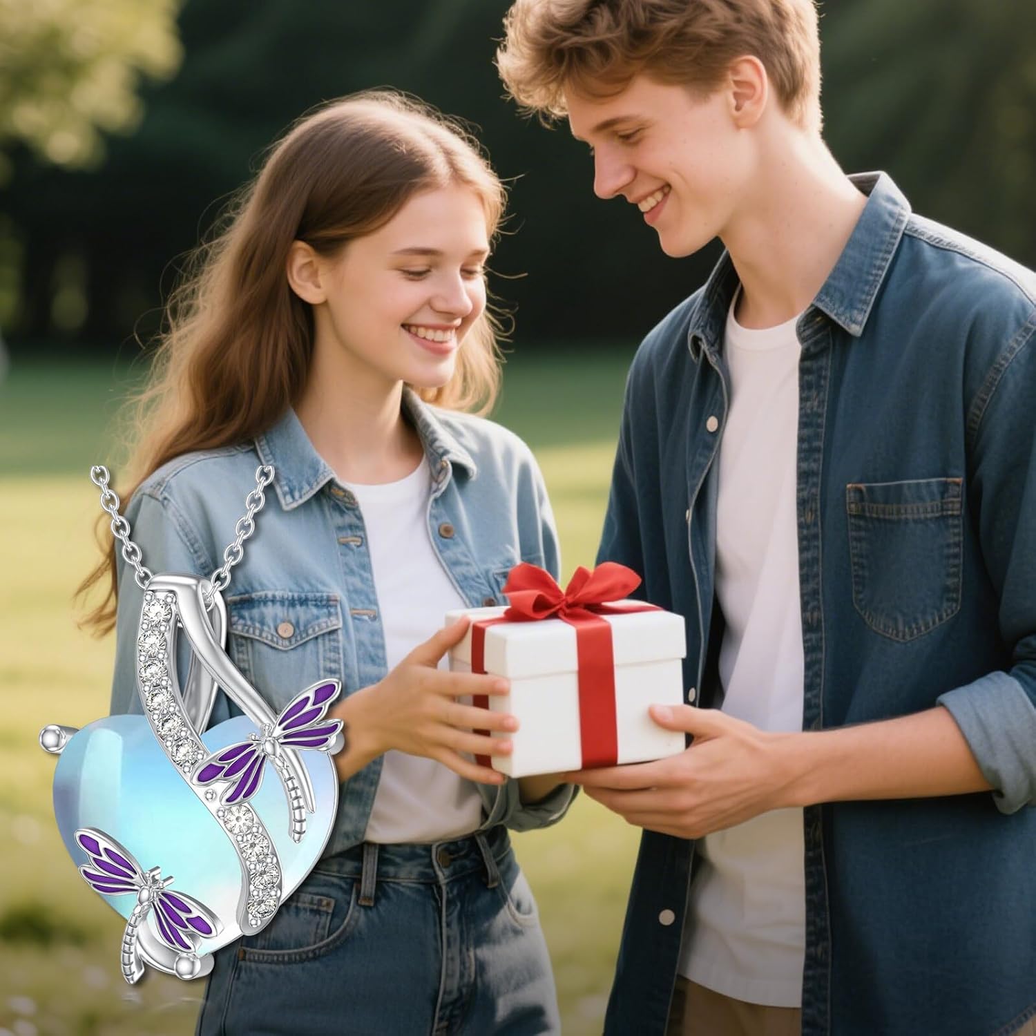 Dragonfly Necklace for Women 925 Sterling Silver Moonstone Dragonfly Pendant Necklaces Moonstone Jewelry Gifts for Her - Image 6