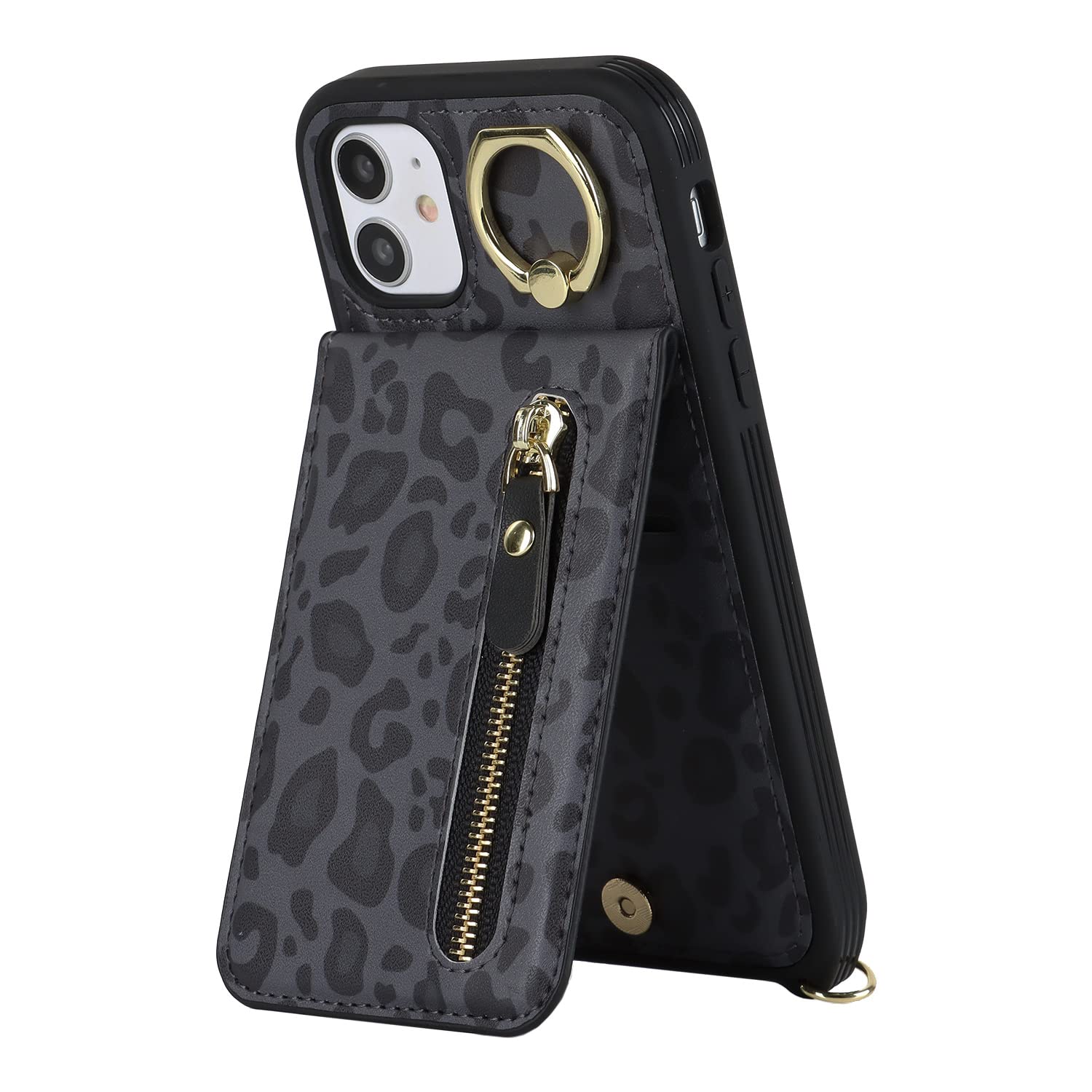 Cavor Cover Compatibile Con iPhone 11 Pro con Cordino,Flip Portafoglio Custodia in pelle,[9 Porta Carte][Magnetico],Custodia Libro Cover con Laccio Compatibile Con iPhone 11 Pro - Oro rosa
