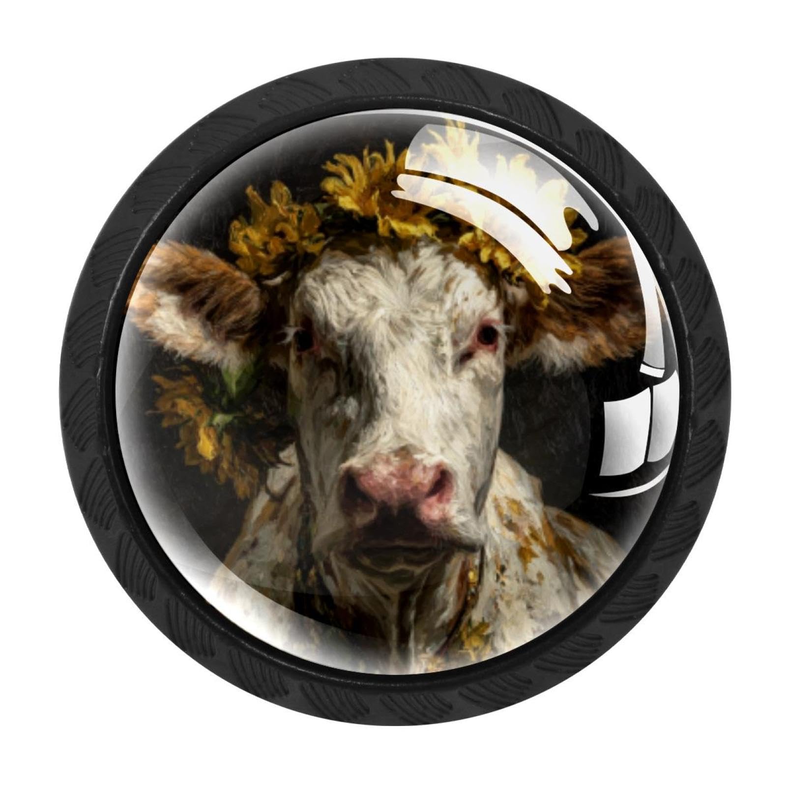 Boutons de tiroir vache en verre pour rénover un meuble usé