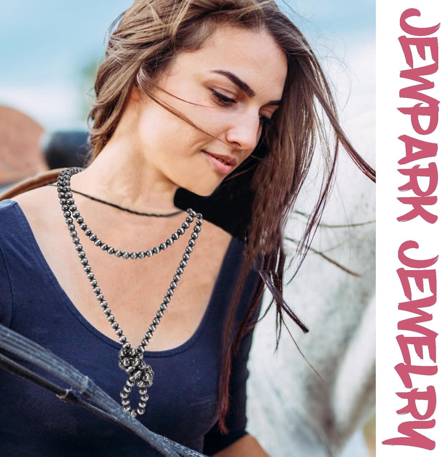 5Pcs Western Jewelry Navajo Pearl Necklace for Women Western Country Beaded Necklace Boho Vintage Choker Jewelry Gifts - Image 3