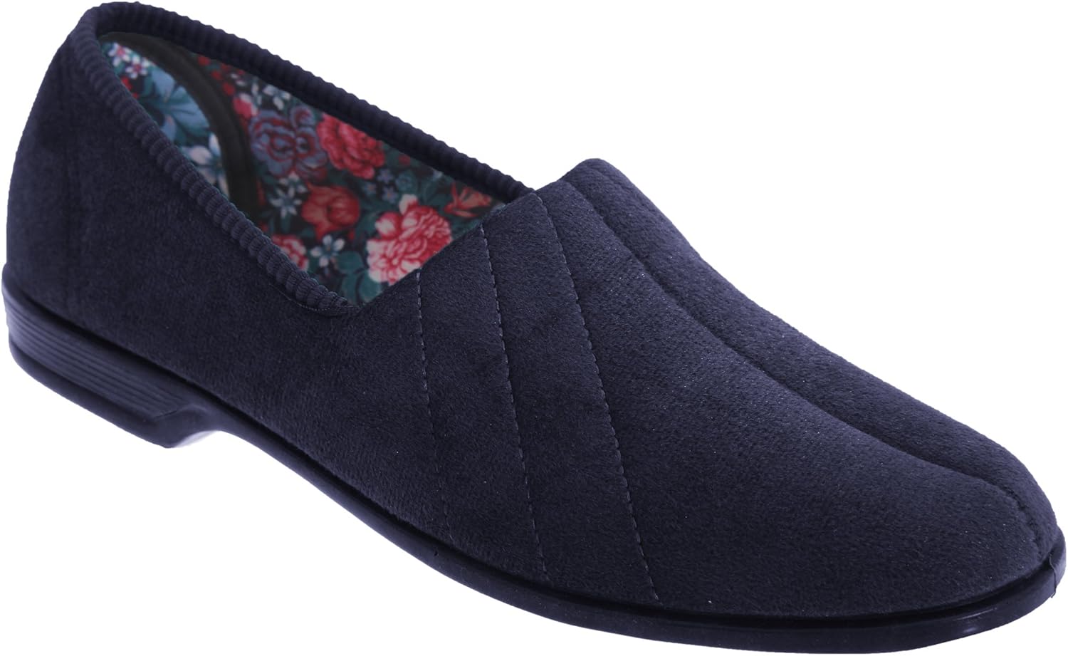 Sleepers Womens/Ladies Audrey III Roll Top Velour Slippers (8 US) (Black)