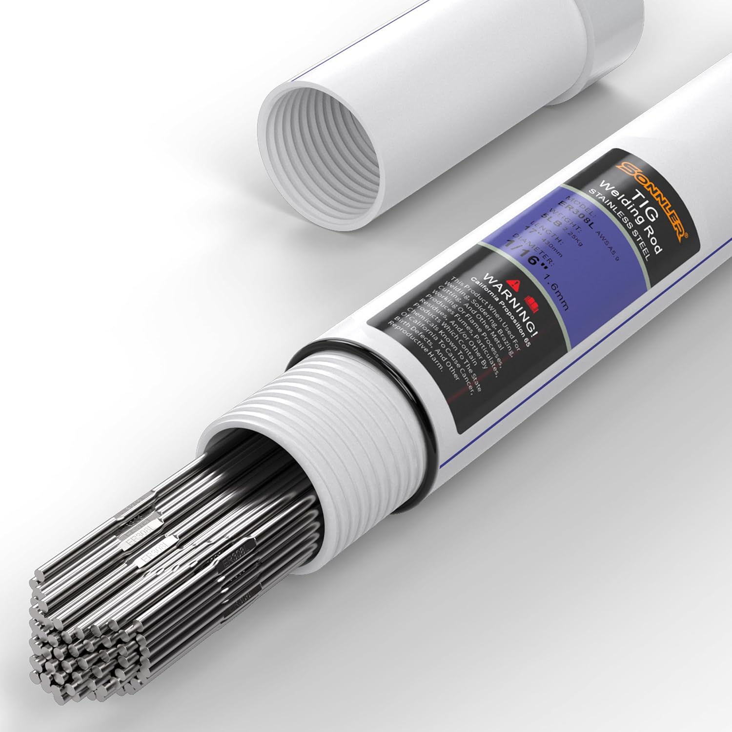 Stainless Steel TIG Welding Rod ER308L 1.6 1/16"x16" 5LB, Low Splatter Corrosion Resistance, TIG welding accessories