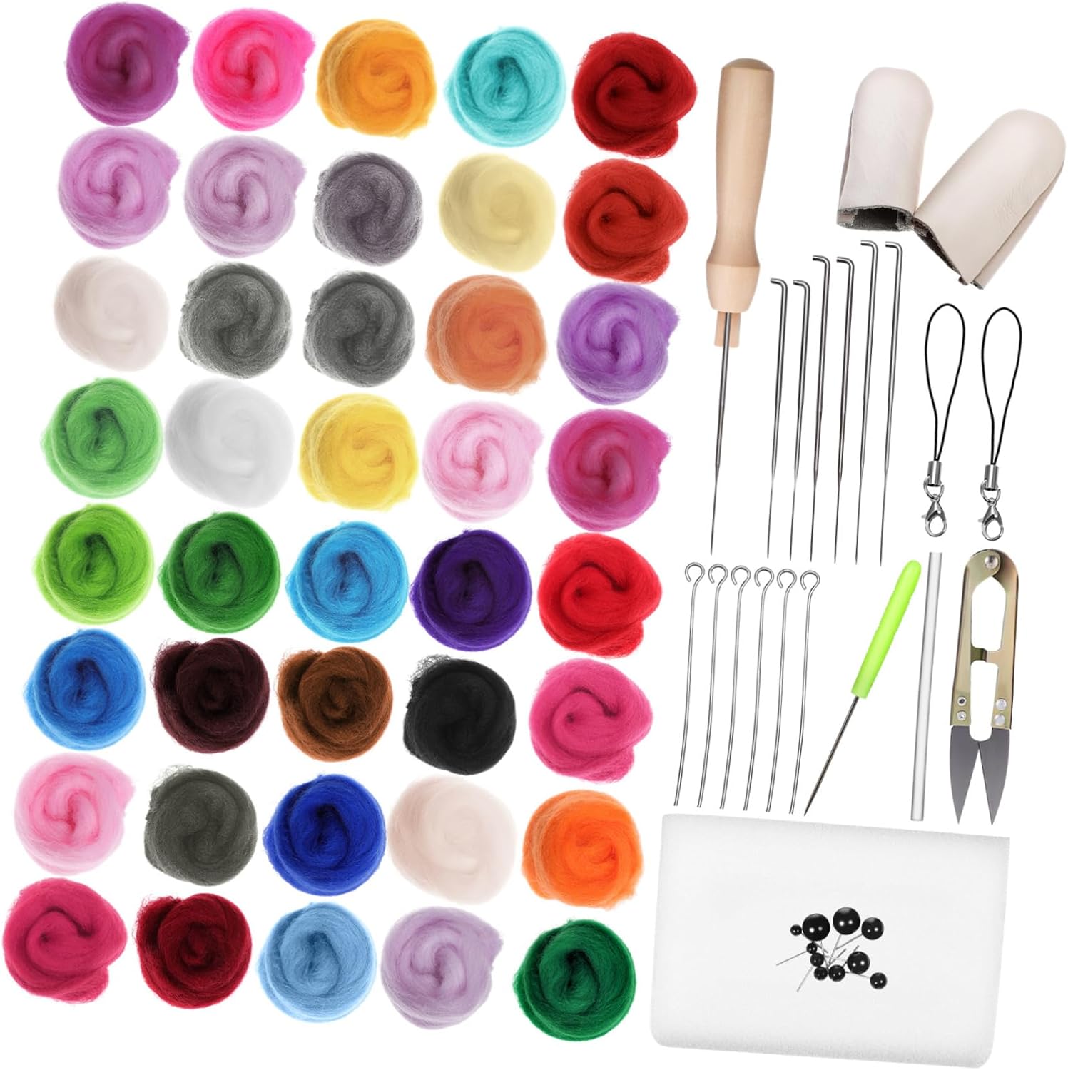 Gadpiparty 1Set Wool Felting Kit Needle Felting Supplies for Creative DIY Projects Soft Wool Roving for Engaging Crafting and Skill Development for Beginners and Experienced