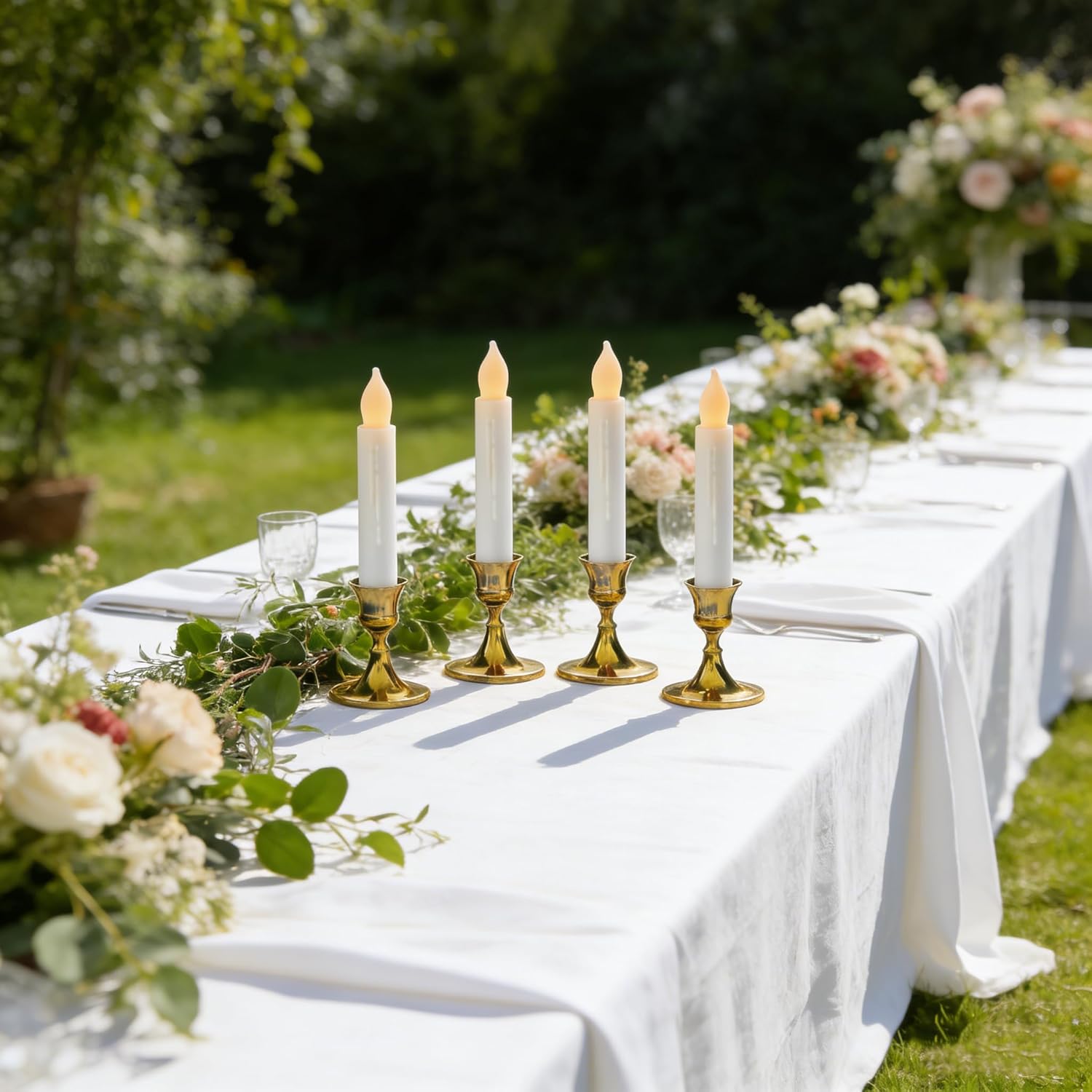 Flameless Candles Battery Operated Candlesticks Flickering Led Candles Electric Flameless Taper Candlesticks Church Wedding Halloween Party Kids Fall Decor H: 6 inches 12 Packs No Remote - Image 7