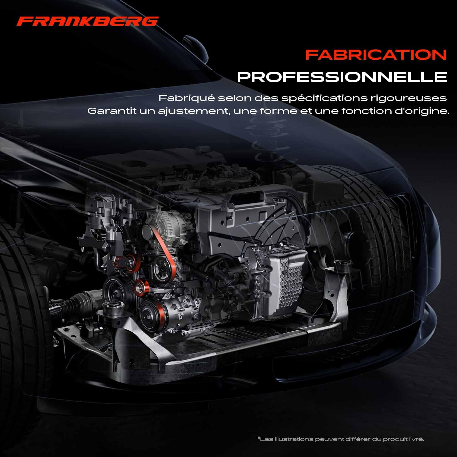 Frankberg Poulie de tension, tendeur de courroie 11287549588 | Compatible avec: Série 6 Cabriolet E64, X5 E53, Série 7 E65 E66 E67, Phantom VII Drophead Coupé RR2, Phantom VII RR1
