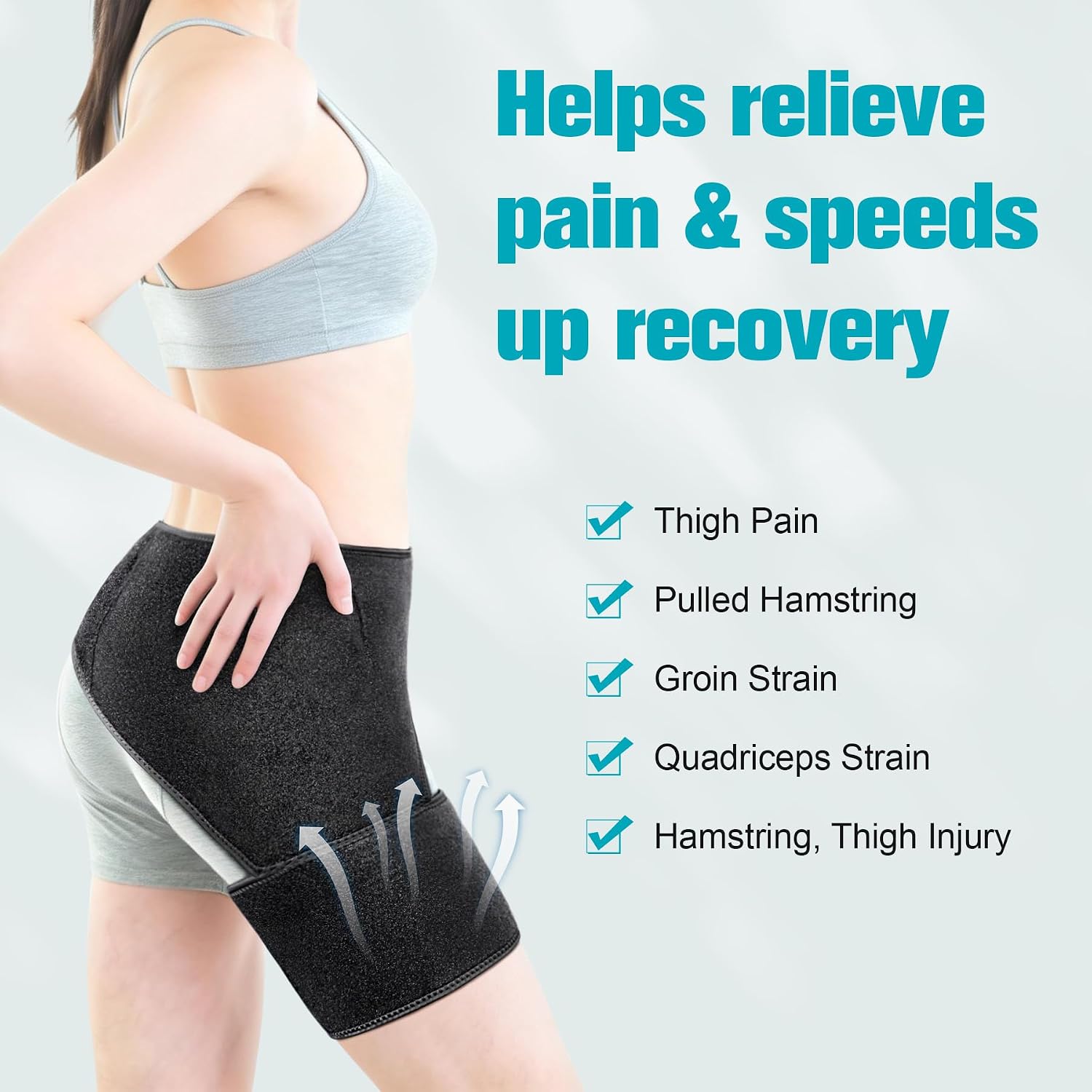 Cozyhealth Hip Brace Groin Wrap for Sciatica Pain Relief, Adjustable Compression Support Wrap for Thigh Injury, Pulled Groin Muscle, Hip Fleхоr Strain, Sciatic Nerve, Labral Tear for Men, Women