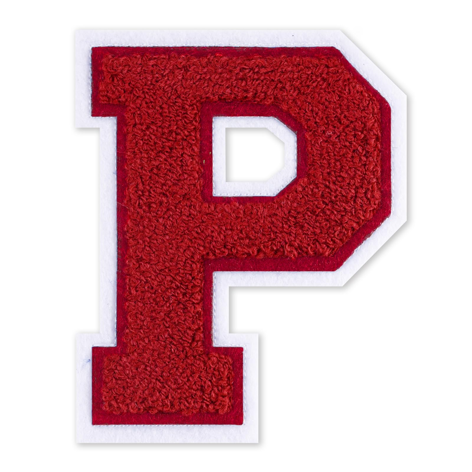 QianSiLi 6.5 Inch Chenille Iron On Letters for Clothes Varsity Letter Patches Embroidered Patch Iron On Patches for Clothing Jacket/Hoodie/Varsity (Red,P)