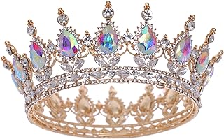 FORSEVEN Queen Crown Rhinestone Wedding Crowns and Tiaras for Women Costume Party Hair Accessories Princess Birthday Crown Crystal Bridal Crown Christmas Decorations Headband