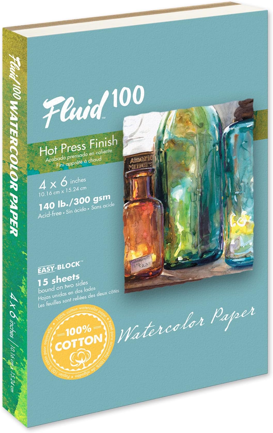 Handbook Paper Fluid 100 Watercolor Hp 140Lb Ez-Block 4X6