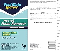 Vista 3 de Pool Mate Removedor de espuma para bañera de hidromasaje de 1 cuarto de galón, sin espuma, fabricado en Estados Unidos