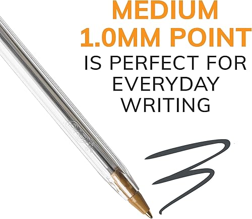 Miniatura 2 de BIC Cristal Xtra Smooth - Bolígrafos negros, punta media (0.039 pulgadas), caja de 500 unidades, bolígrafos extra suaves y fiables