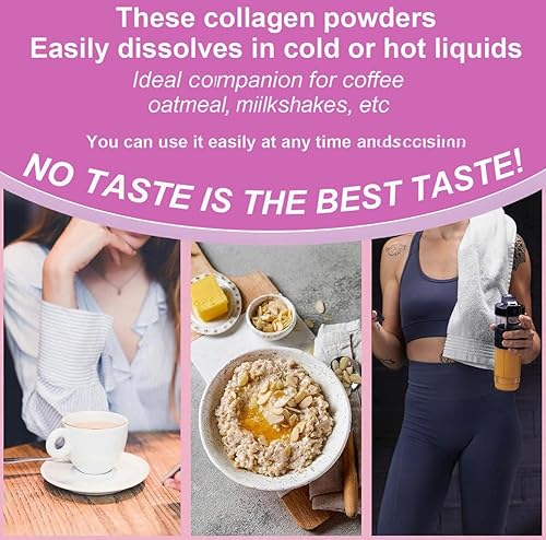 Miniatura 6 de Péptidos multicolágeno en polvo, 1 libra  Péptidos de proteína hidrolizados (tipo X, I, II, III, V) con biotina, vitamina C, ácido hialurónico,