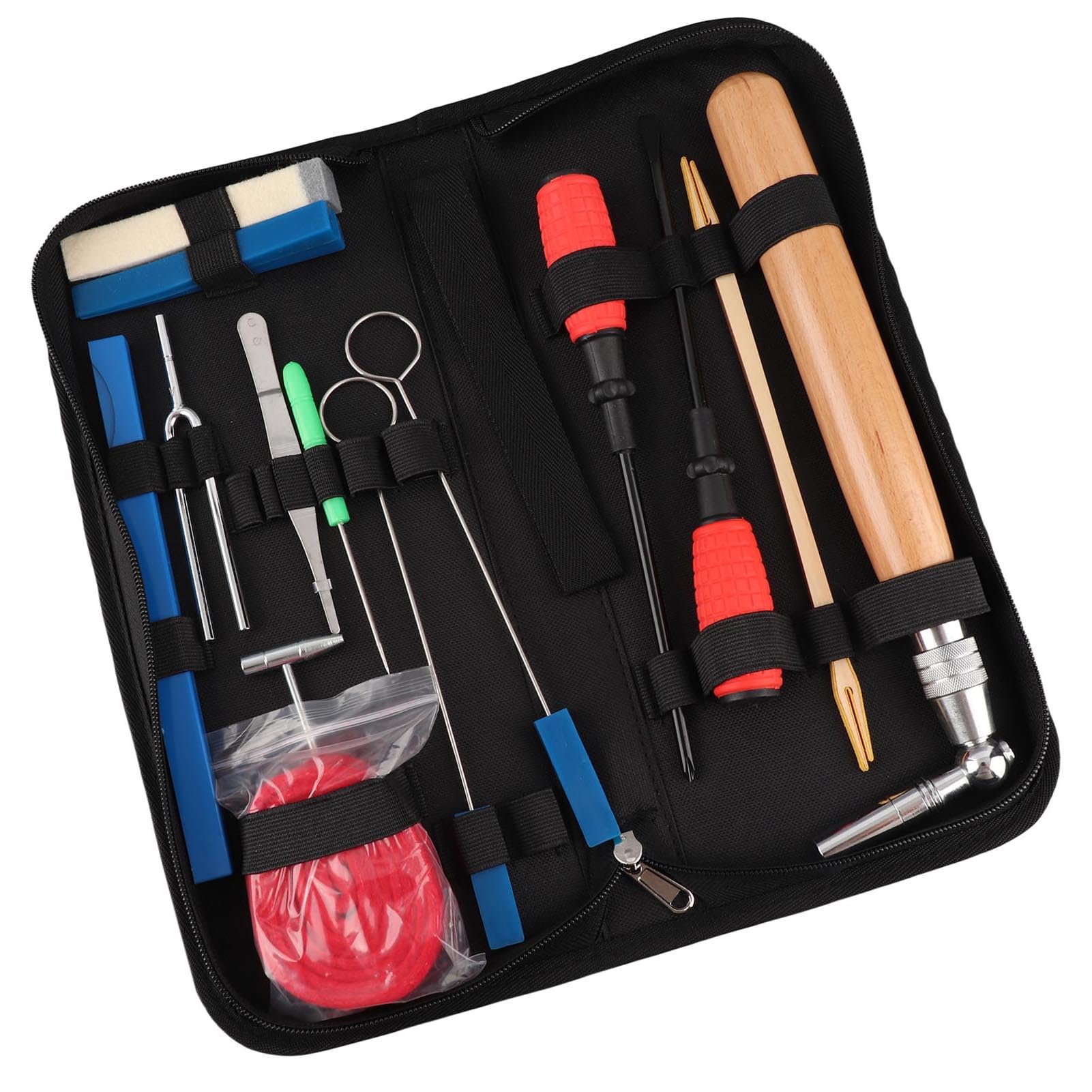 Kit de Afinación de Piano Profesional, Juego Herramientas Afinación, Bolsa Terciopelo, Madera para Afinar Pianos Cola Verticales, 16 Uds.