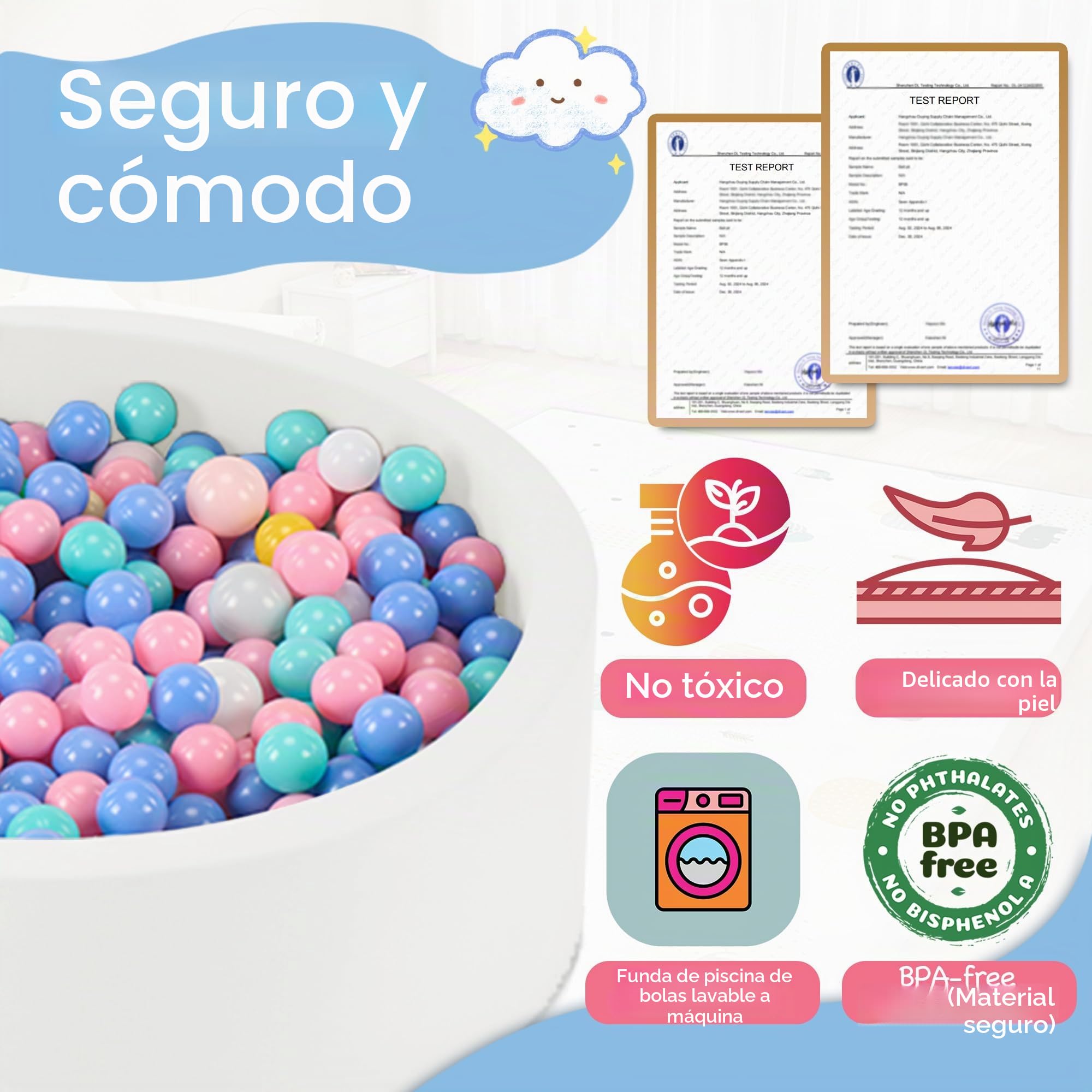 Piscina de bolas para bebés a partir de 1 año, piscina de espuma suave redonda sin bolas, 90x30 cm, juguete de piscina de bolas para niños pequeños, blanco
