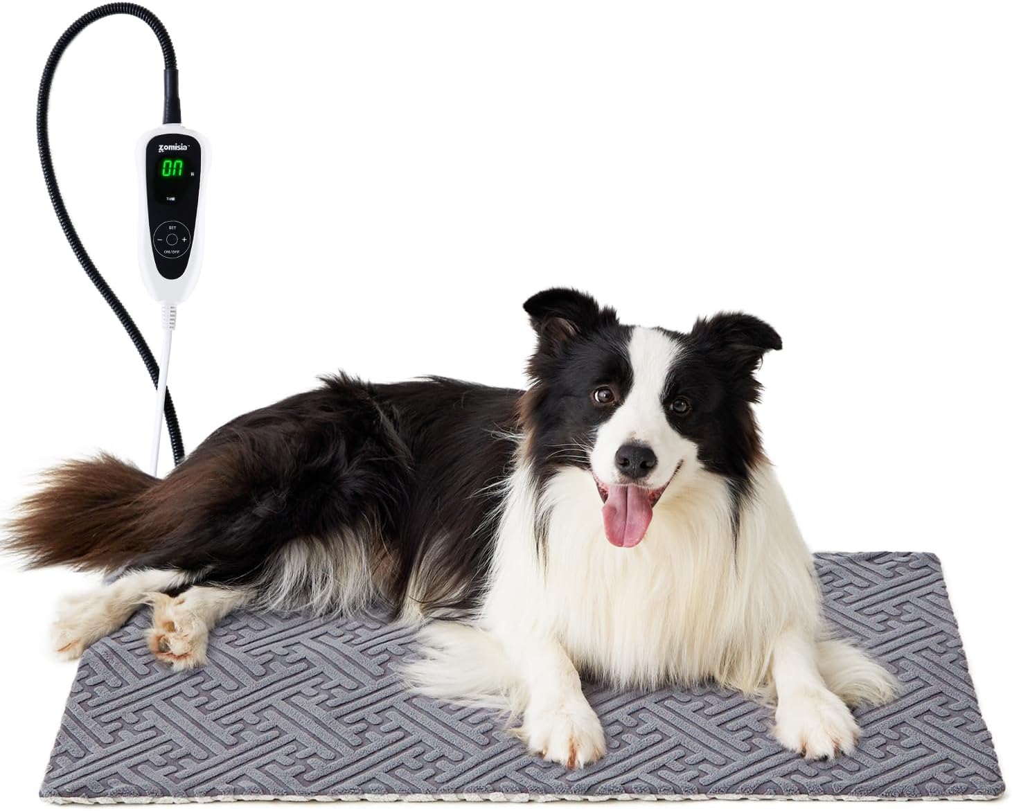 Large Dog Heating Pad 32x20 Inch - 11 Adjustable Temperature and 25 Timer Options, Heated Dog Bed Indoor Waterproof with Chew-Resistant Cord for Large Dogs