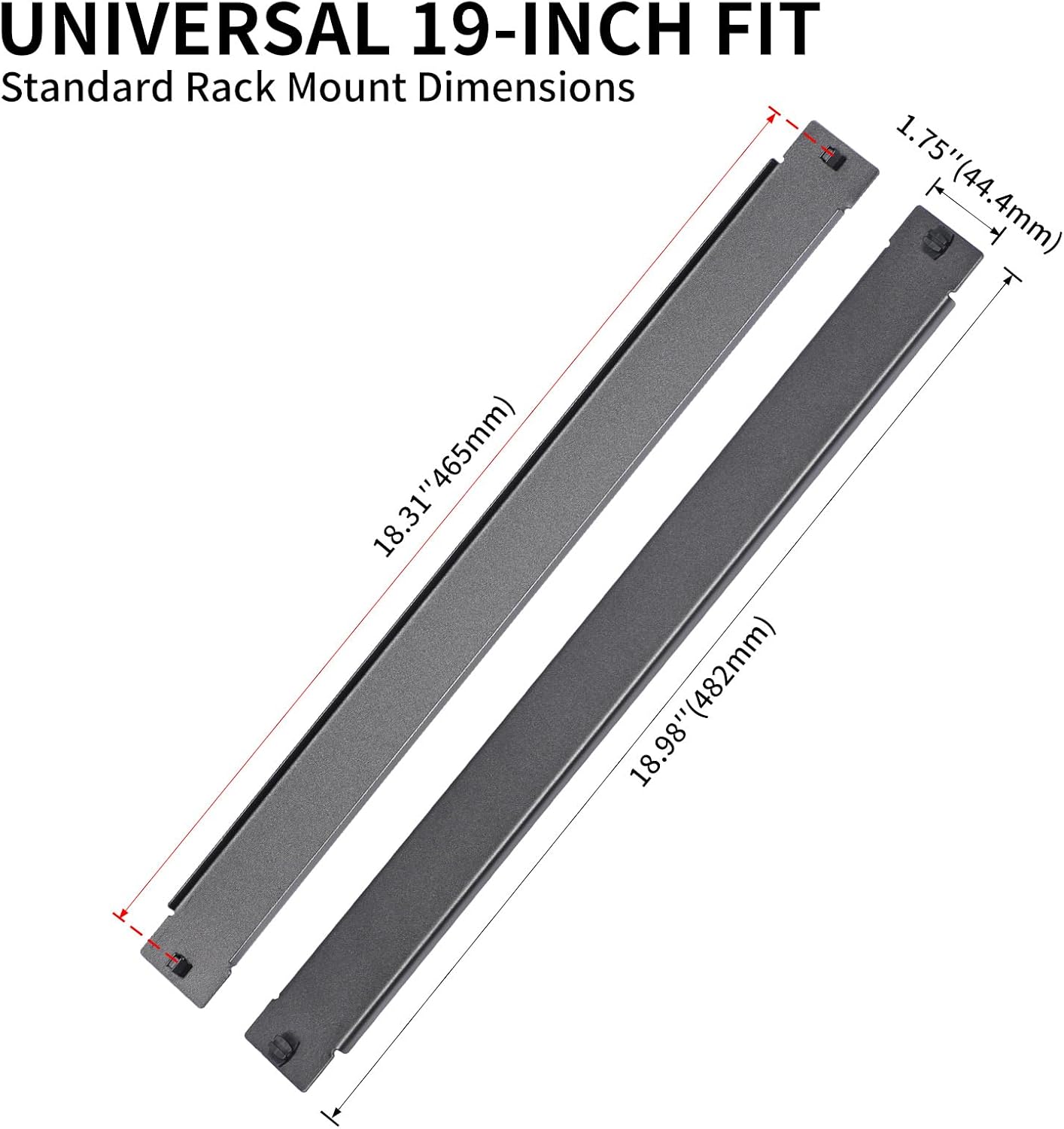 1U Blank Panel, Tool-Less Clip-on 19 Inch Rack Filler Panel, Heavy-Duty Cold Rolled Steel Blind Baffle, Premium No-Screw Quick Snap Cover for Server Network Cabinet Enclosure Black 5-Pack