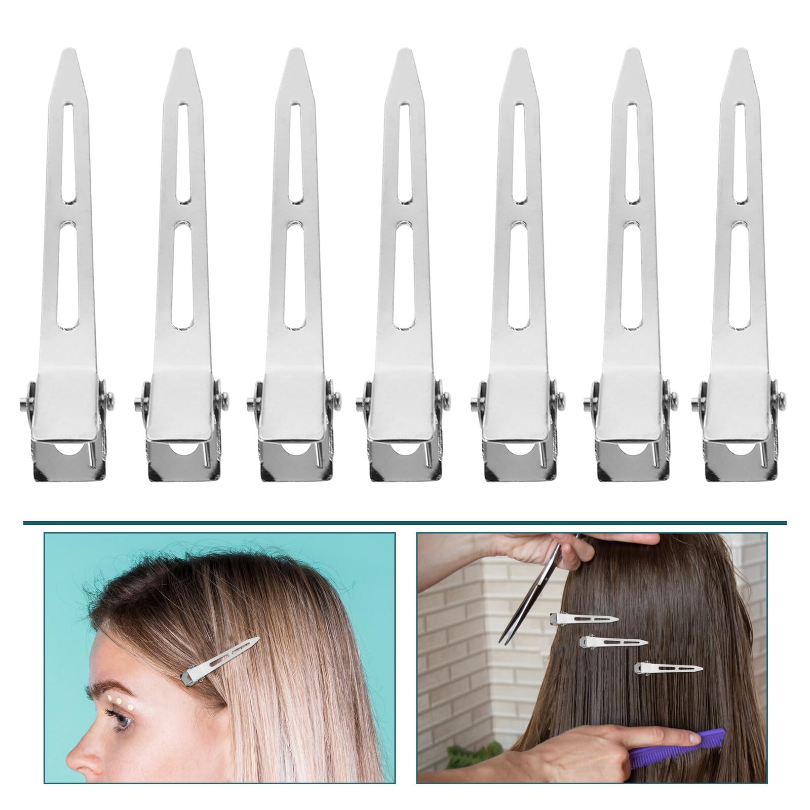 Gatuida Fermaglio Metallico per Chioma a Becchio D'anatra, Clip Professionale per Sezionamento Capelli Donna, Pinze in Acciaio Inossidabile