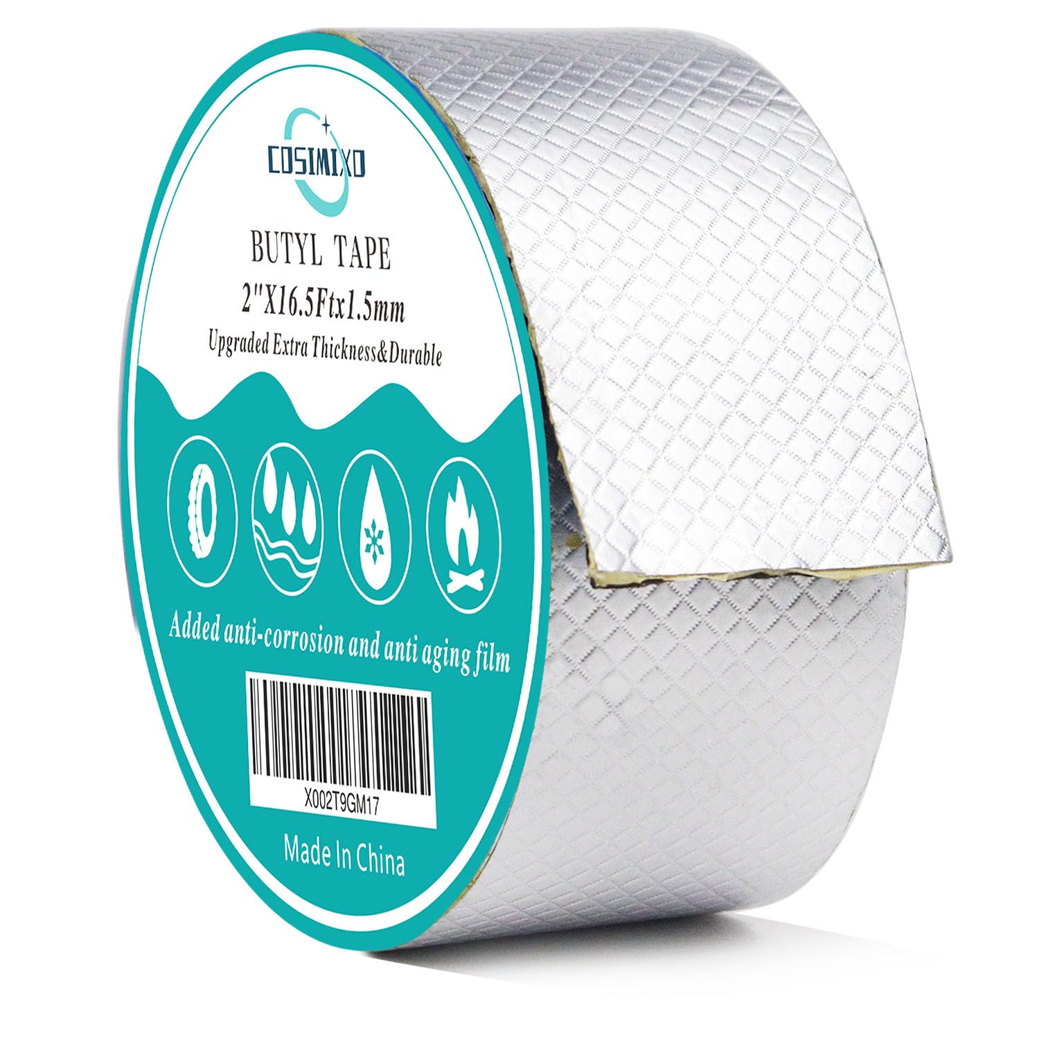COSIMIXO 2" x 16.5Ft Extra Thickness Upgraded Strong Butyl Waterproof Tape Leak Proof Butyl Tape, Repair for Boat, Pipe, HVAC Ducts, Roof Crack, RV, Awning, Window Sealing, Silver (B08VHHXGTB) Amazon Price History, Amazon Price Tracker