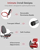 Vista 7 de ECHANFIT Recumbent Exercise Bike with Arm Exerciser for Home - Elliptical Recumbent Cross Trainer with Backlit Display, Pulse Sensor, 8-Level