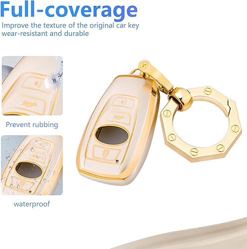 Miniatura 7 de YHC Funda para llavero Subaru con llavero compatible con Forester CrossTrek Outback WRX Ascent BRZ Impreza Legacy