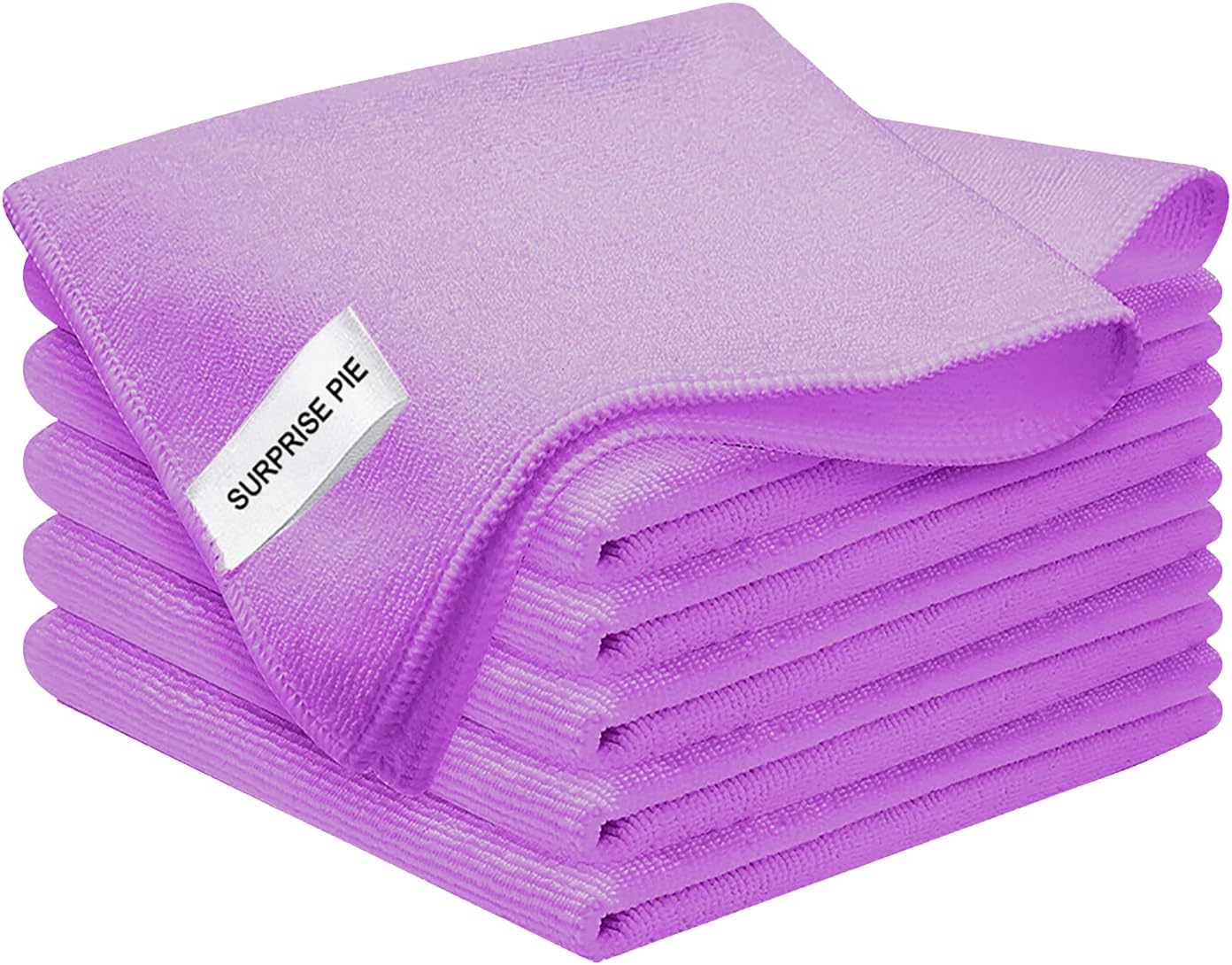 Sponsored Ad - Microfiber Cloth 6Pack Cleaning Rags Absorbant Lint Free Cloth for House, Kitchen, Car, Glass, Stainless Steel, Window, Boat Cleaner-12''x 12''-Purple