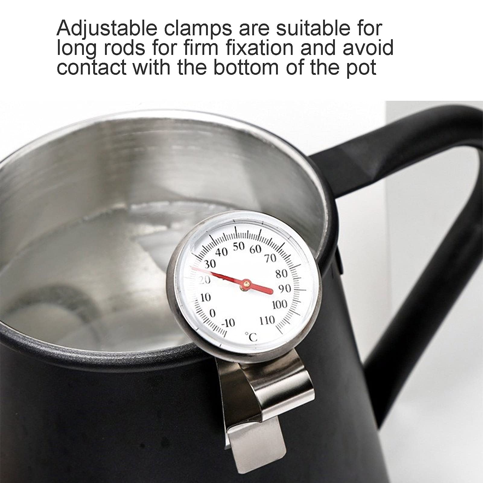 Instant Read Dial Thermometer, Milk Thermometer Stainless Steel Stem Meat Cooking Thermometer Coffee Thermometer for Kitchen